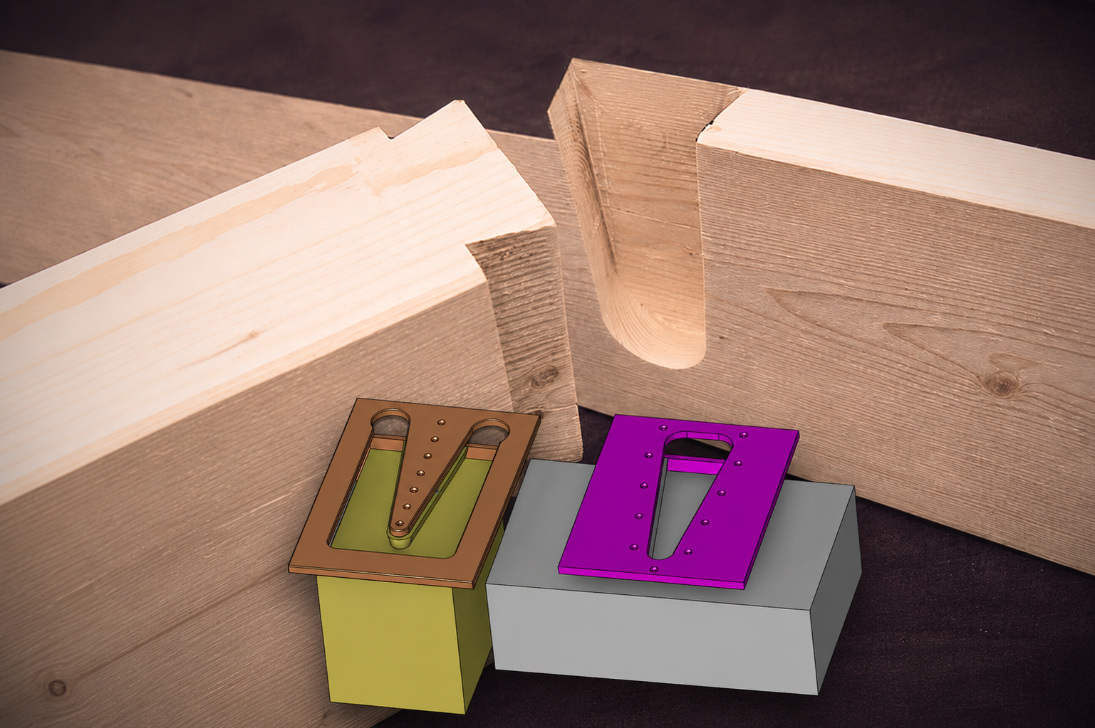 Holzbau - Schablone für Schwalbenschwanzverbindung