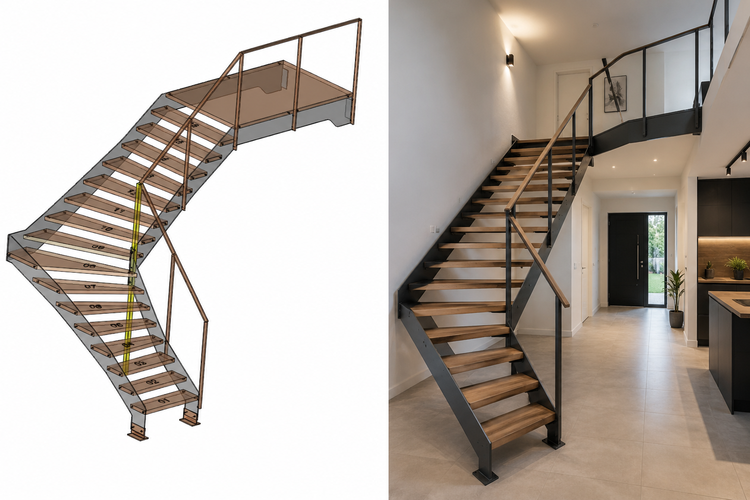 Treppenkonstruktion CAD und Realisierung